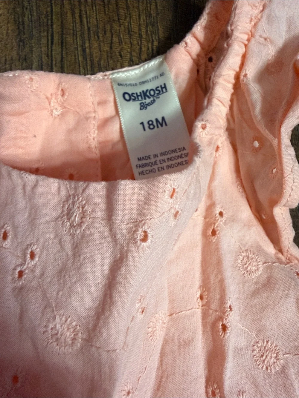 OshKosh B'gosh Peach Eyelet Ruffle Sundress